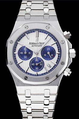 Audemars Piguet Royal Oak Chronograph White And Blue Dial Stainless Steel Bracelet 1454026 Piguet Replica