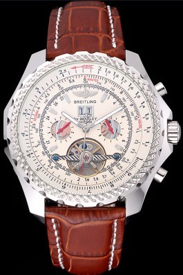 Brown Leather Band Top Quality Luxury Bentley Motors Brown Watch 4036 Fake Breitling Bentley