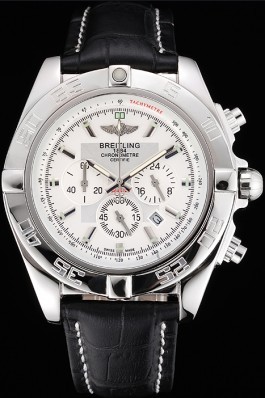 Black Leather Band Top Quality Breitling Stainless Steel Black Luxury Watch 4052 Breitling Chronomat