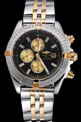 Breitling Chronomat Black Dial Stainless Steel And Gold Bracelet 622429 Breitling Chronomat