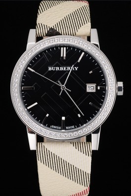 Replica Burberry The City Classic Black Dial  Haymarket  Bracelet  622568