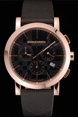 Replica Burberry The City Classic Chronograph Black Dial Smoked Trench Bracelet  622573