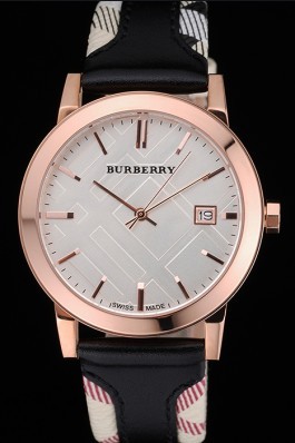 Replica Burberry The City Classic Silver Dial Black Bracelet  622565