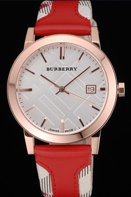 Replica Burberry The City Classic Silver Dial Red Bracelet  622567
