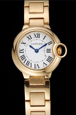Cartier Ballon Bleu White Dial Yellow Gold Stainless Steel Bracelet 1454191 Cartier Replica