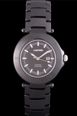 Cartier Pasha 34mm Black Dial Black Ceramic Case Cartier Replica