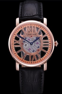 Cartier Rotonde Skeleton Flying Tourbillon Black 621966 Cartier Replica