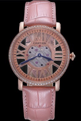 Cartier Rotonde Skeleton Flying Tourbillon Light Pink 621960 Cartier Replica