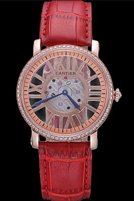 Cartier Rotonde Skeleton Flying Tourbillon Red 621962 Cartier Replica
