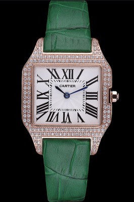 Cartier Santos 100 Diamond Rose Gold Bezel 621912 Cartier Replica
