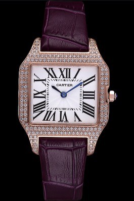 Cartier Santos 100 Diamond Rose Gold Bezel 621913 Cartier Replica