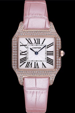 Cartier Santos 100 Diamond Rose Gold Bezel 621915 Cartier Replica