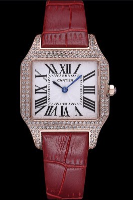 Cartier Santos 100 Diamond Rose Gold Bezel 621917 Cartier Replica