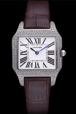Cartier Santos 100 Diamond Silver Bezel 621908 Cartier Replica