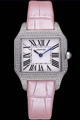 Cartier Santos 100 Diamond Silver Bezel 621910 Cartier Replica