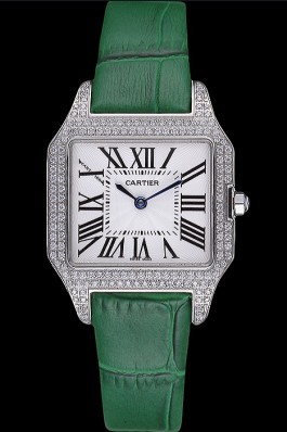Cartier Santos 100 Diamond Silver Bezel 621914 Cartier Replica