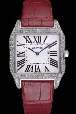 Cartier Santos 100 Diamond Silver Bezel 621928 Cartier Replica