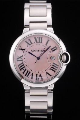 Cartier Ballon Bleu 42mm Pink Dial Stainless Steel Case And Bracelet Cartier Replica