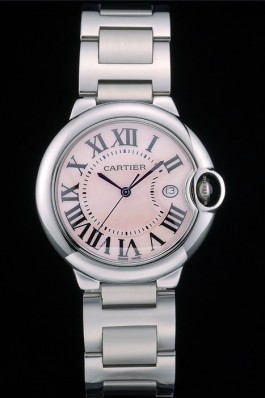 Cartier Ballon Bleu 38mm Pink Dial Stainless Steel Case And Bracelet Cartier Replica