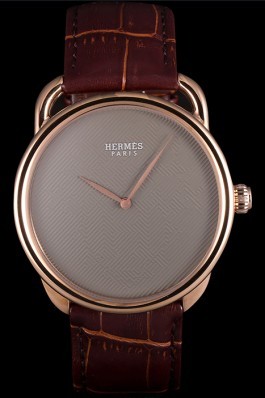Hermes Classic Croco Leather Strap Silver Dial 801395 Hermes Replica Watches