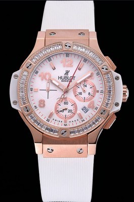 Hublot Big Bang Tutti Frutti White Strap Gold Dial Replica Watch Hublot