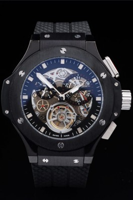 Hublot King Power Tourbillon Black Strap Black Dial Hublot Replica Watch