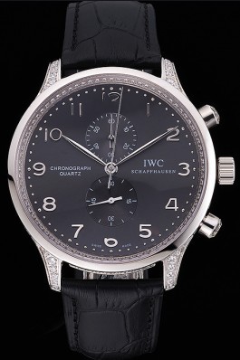 Black Crocodile Leather Band Top Quality Iwc Schaffhausen 85 4597 Iwc Replica
