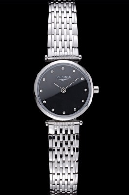 Longines La Grande Classique Stainless Steel Black Dial Diamond Markers Femme 622112 Replica Longines Classic