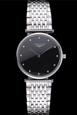 Longines La Grande Classique Stainless Steel Black Dial Diamond Markers Homme 622111 Replica Longines Classic