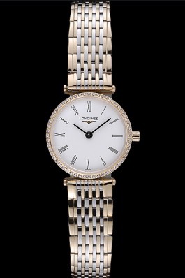 Longines La Grande Classique Two Tone Band White Dial Diamond Bezel Femme 622104 Replica Longines Classic