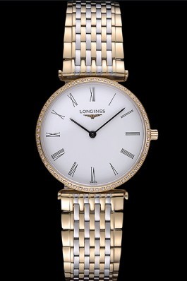 Longines La Grande Classique Two Tone Band White Dial Diamond Bezel Homme 622103 Replica Longines Classic