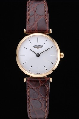 Longines La Grande Classique White Dial Brown Leather Strap Femme 622120 Replica Longines Classic