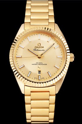 Omega Globemaster Gold Dial Gold Case And Bracelet Best Omega Replica