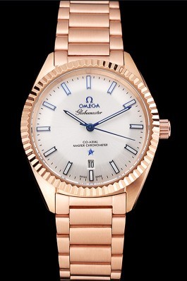 Omega Globemaster White Dial Rose Gold Case And Bracelet Best Omega Replica