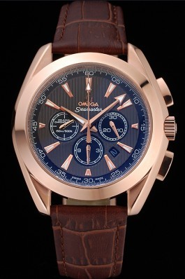 Omega Seamaster Aqua Terra Chronograph Teak-Black Dial Brown Leather Bracelet 622531 Omega Replica Seamaster
