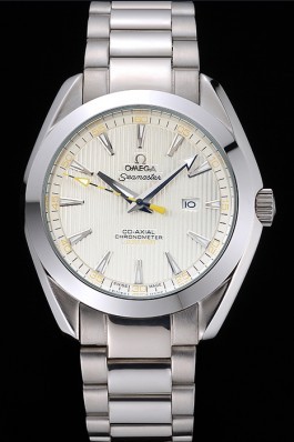 Omega Seamaster Aqua Terra Ivory Dial Black And Yellow Seconds Hand Stainless Steel Bracelet 622525 Omega Replica Seamaster