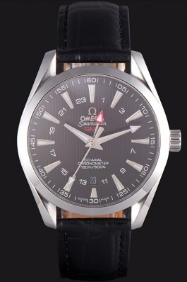 Omega Seamaster Black Dial with Black Leather Band 621574 Omega Replica Seamaster