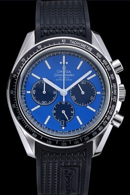 Omega Speedmaster Black Rubber Strap Blue Dial 622043 Omega Speedmaster Replica