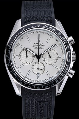 Omega Speedmaster Black Rubber Strap White Dial 622040 Omega Speedmaster Replica