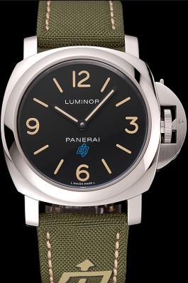 Panerai Luminor Base Logo Acciaio Black Dial Green Bracelet 1454013 Panerai Luminor Replica