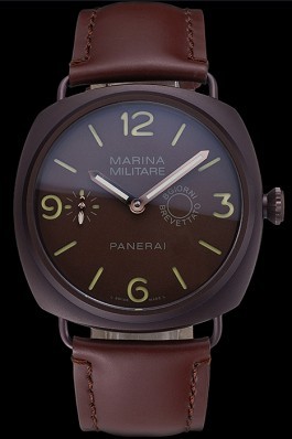 Panerai Luminor Marina Militare Purple Stainless Steel Bezel Brown Bracelet 622321 Panerai Luminor Replica