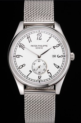Patek Philippe Calatrava Small Seconds White Dial Stainless Steel Case And Bracelet Aaa Grade Patek Philippe Replica