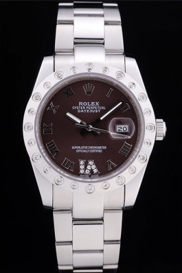 Rolex Datejust Diamond Bezel Brown Dial 7466 Replica Rolex Datejust