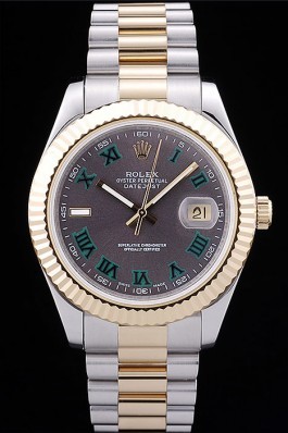 Rolex Datejust Grey Dial Gold Ribbed Bezel 7479 Replica Rolex Datejust