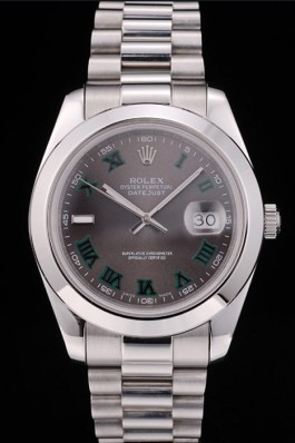 Rolex DateJust Grey Dial Stainless Steel Strap 41982 Replica Rolex Datejust