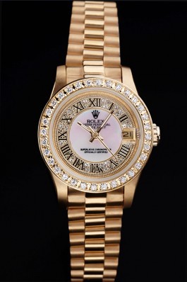 Gold Stainless Steel Band Top Quality Rolex Luxury Gold Watch 5239 Replica Rolex Datejust