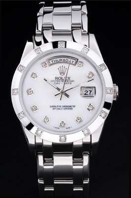 Stainless Steel Band Top Quality Silver Day-Date Luxury Watch 5236 Rolex Replica Aaa