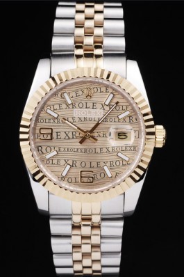 Rolex DateJust Two Tone Stainless Steel 18k Gold PlatedGold Dial Replica Rolex Datejust