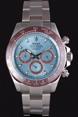 Rolex Daytona Ice Blue Dial Brown Bezel Stainless Steel Bracelet 621572 Rolex Daytona Replica