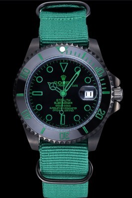 Rolex Stealth Submariner Green Nylon Strap 622009 Rolex Submariner Replica